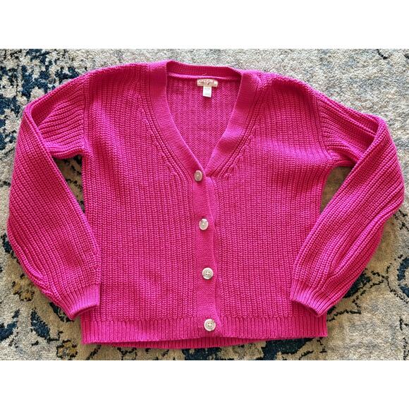 Bundle of Girl's Sweaters Cat & Jack Size 14-16 Pink Green Cardigan Pull Over - Picture 4 of 10